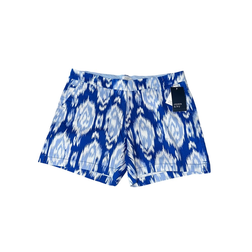 Crown & Ivy Blue Caroline 5 Inch Inseam Sz 14 Casual Beach‎ Vacation NWT